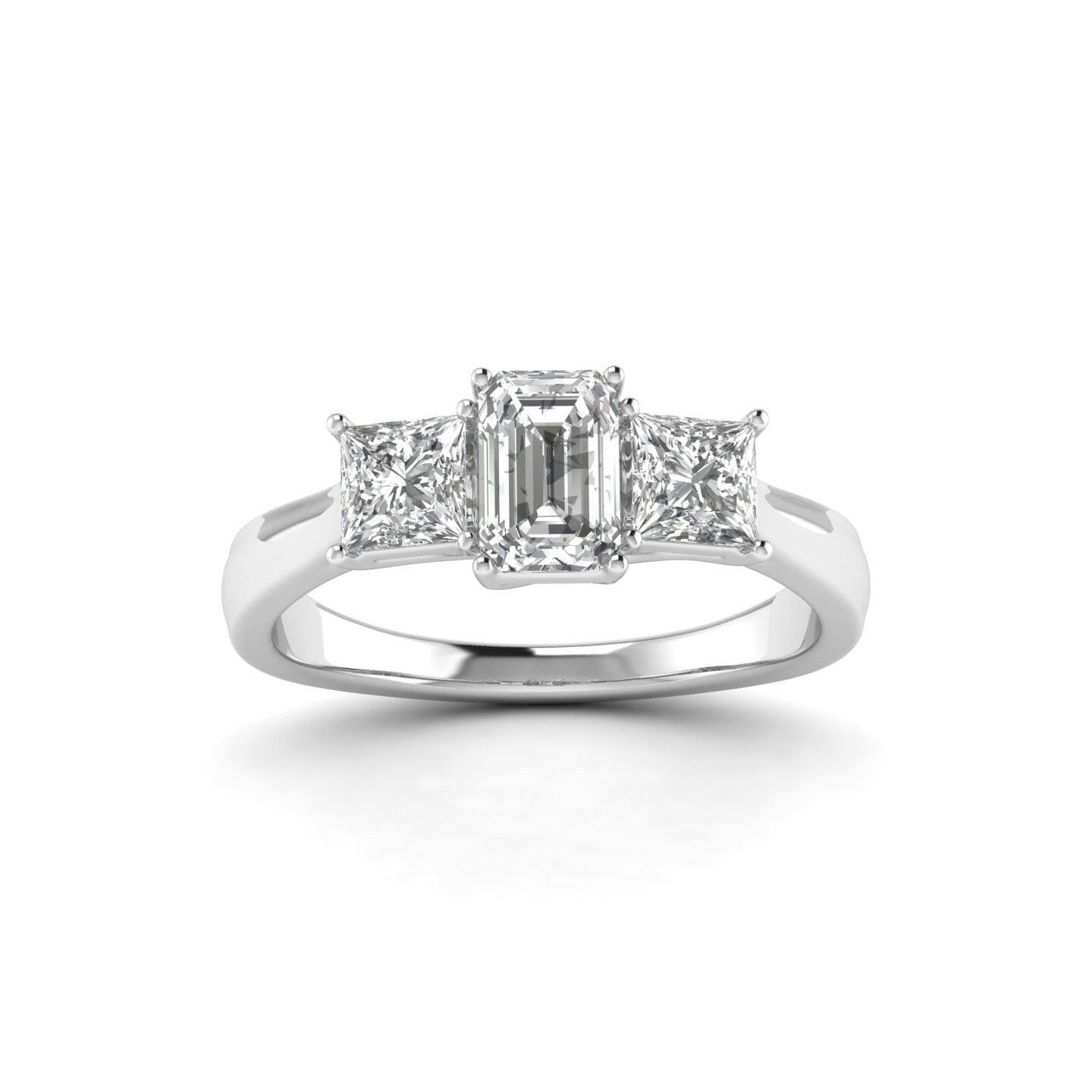 White Gold Studded 1.12 Carat Lab Grown Diamond Ring-D Color VVS Clarity.